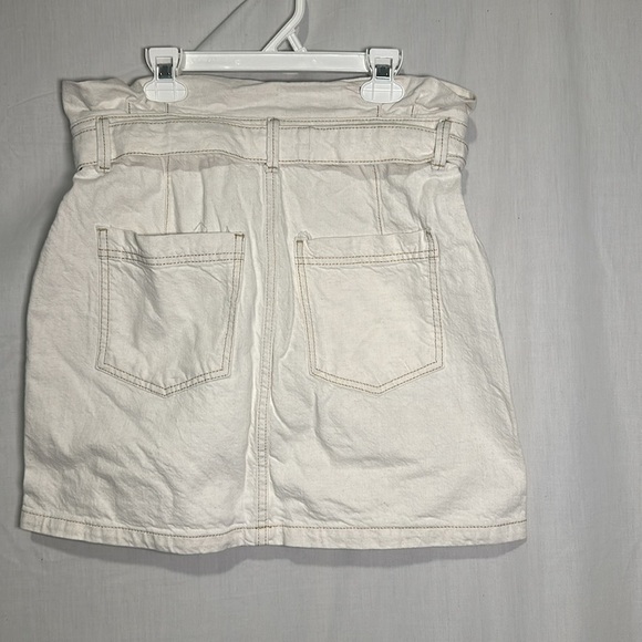 Free People "splendor in the grass" linen blend tie waist denim skirt size 8 - Picture 3 of 5